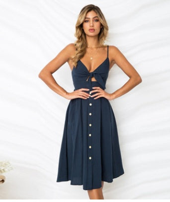 Chic Summer Backless Party Dress – Sleek & Stunning Look