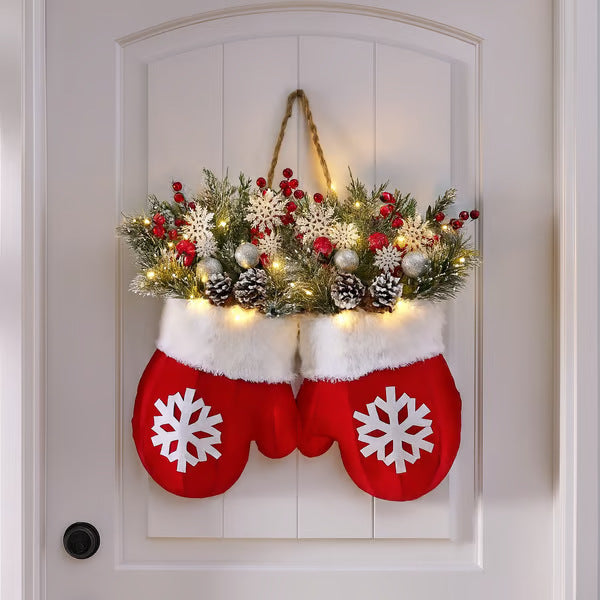 Santa’s Helper Mitten Wreath: The Cutest Christmas Door Decor